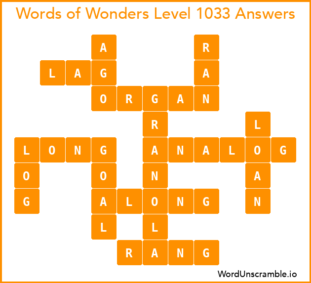 Words of Wonders Level 1033 Answers