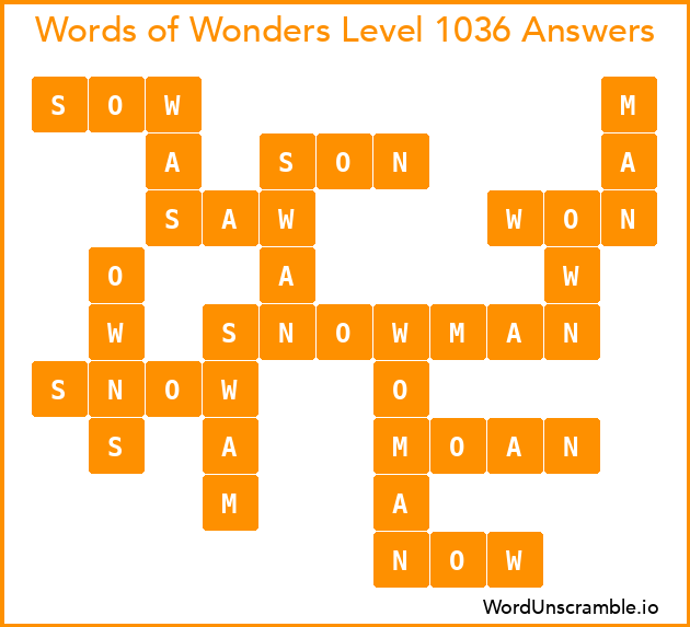 Words of Wonders Level 1036 Answers