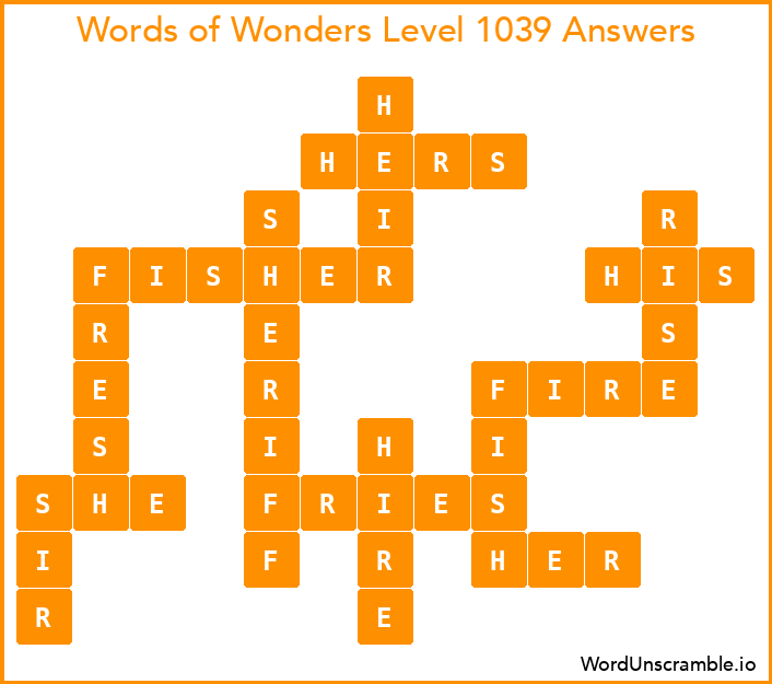 Words of Wonders Level 1039 Answers