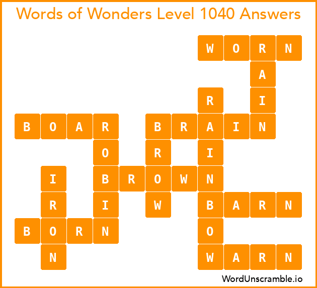 Words of Wonders Level 1040 Answers