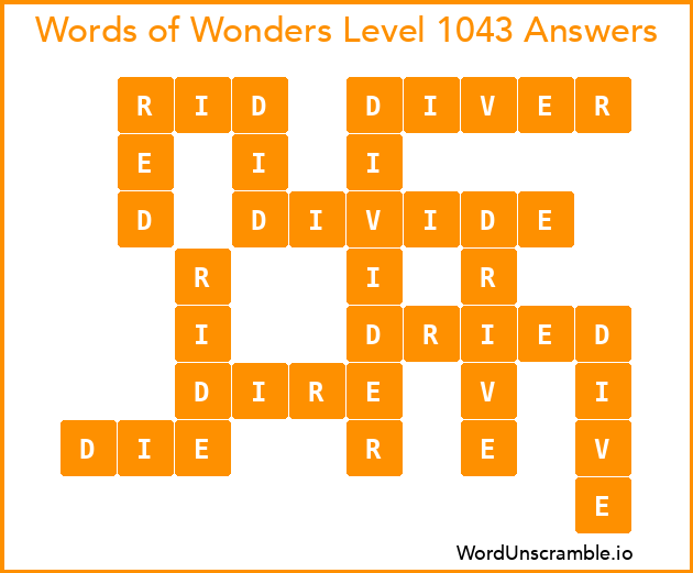 Words of Wonders Level 1043 Answers