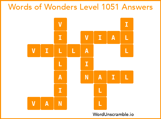 Words of Wonders Level 1051 Answers