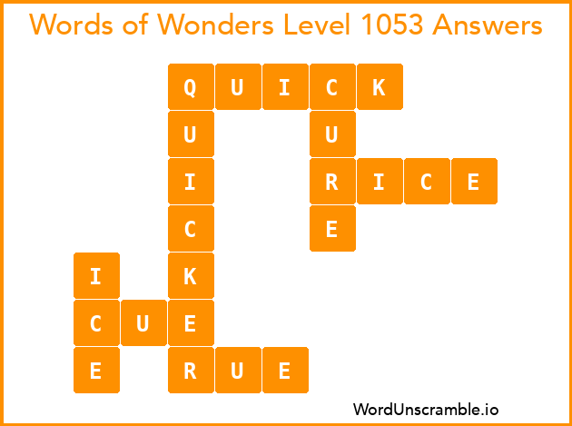 Words of Wonders Level 1053 Answers