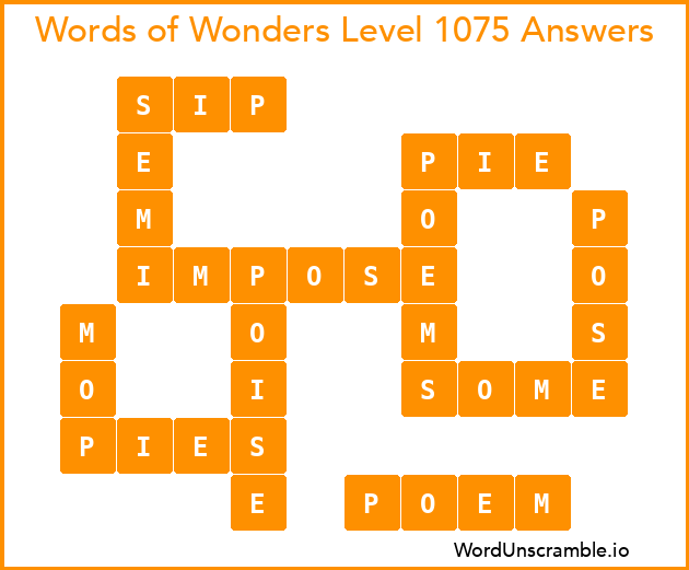 Words of Wonders Level 1075 Answers