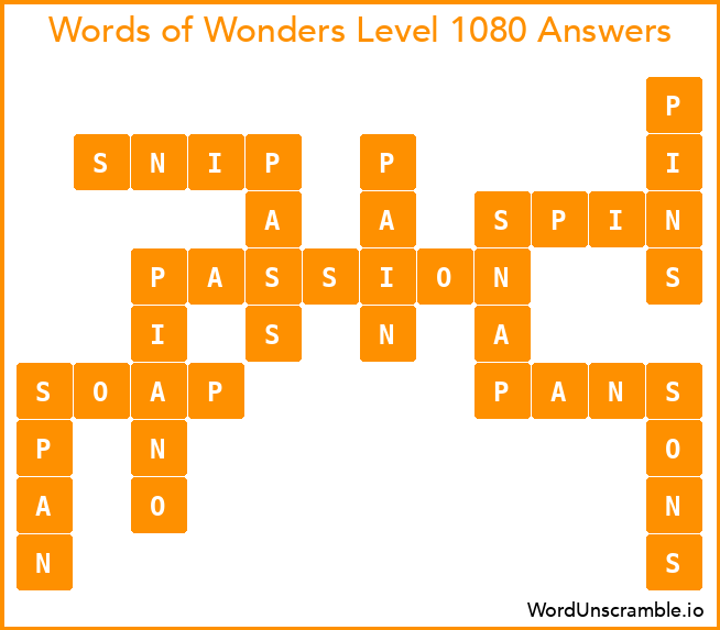 Words of Wonders Level 1080 Answers