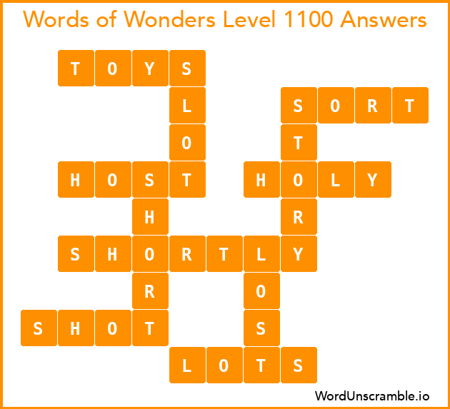 Words of Wonders Level 1100 Answers