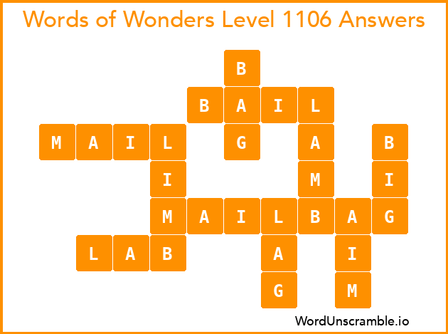 Words of Wonders Level 1106 Answers