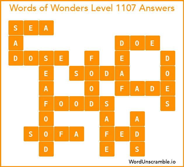 Words of Wonders Level 1107 Answers