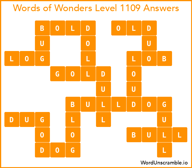 Words of Wonders Level 1109 Answers