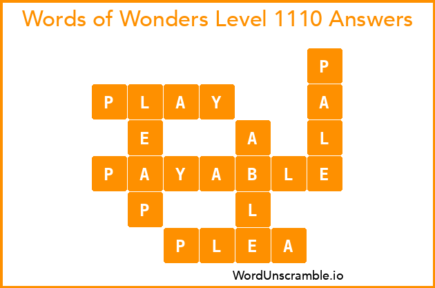 Words of Wonders Level 1110 Answers