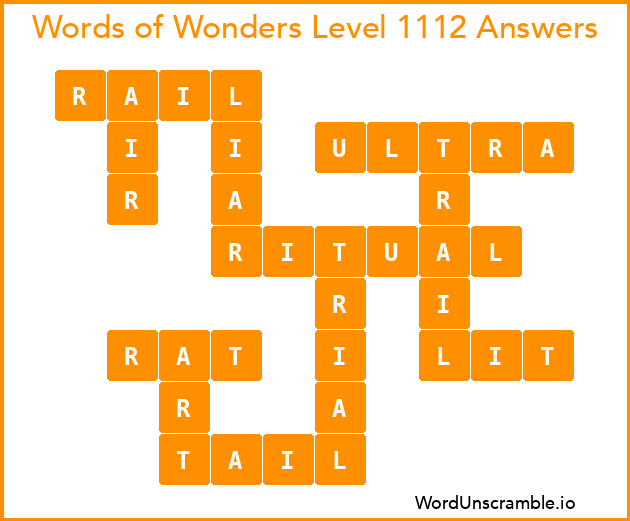 Words of Wonders Level 1112 Answers