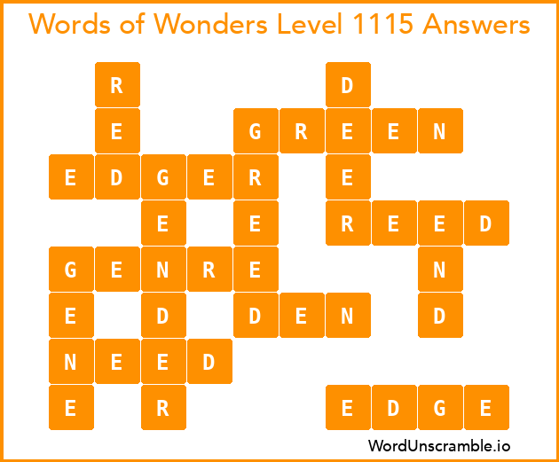 Words of Wonders Level 1115 Answers
