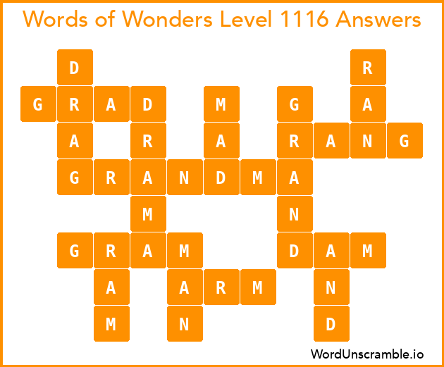 Words of Wonders Level 1116 Answers