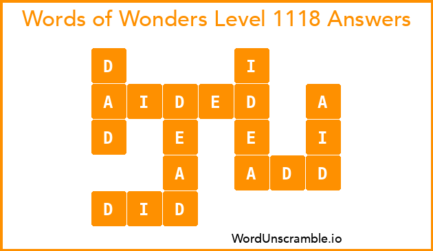 Words of Wonders Level 1118 Answers
