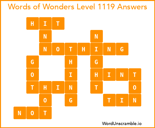 Words of Wonders Level 1119 Answers
