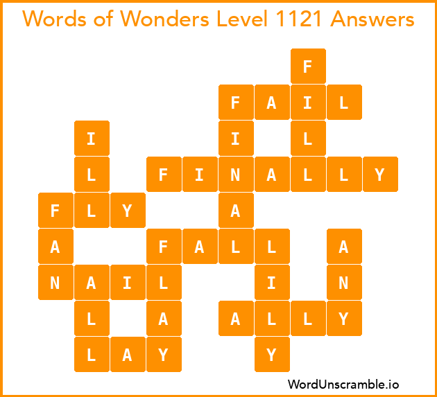 Words of Wonders Level 1121 Answers