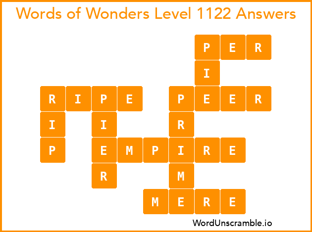 Words of Wonders Level 1122 Answers