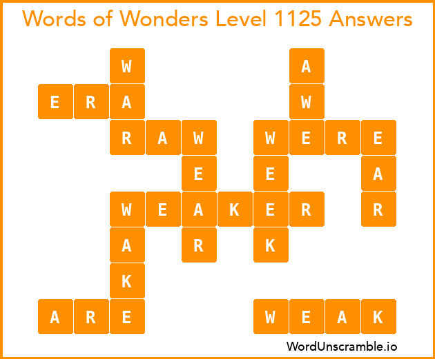 Words of Wonders Level 1125 Answers
