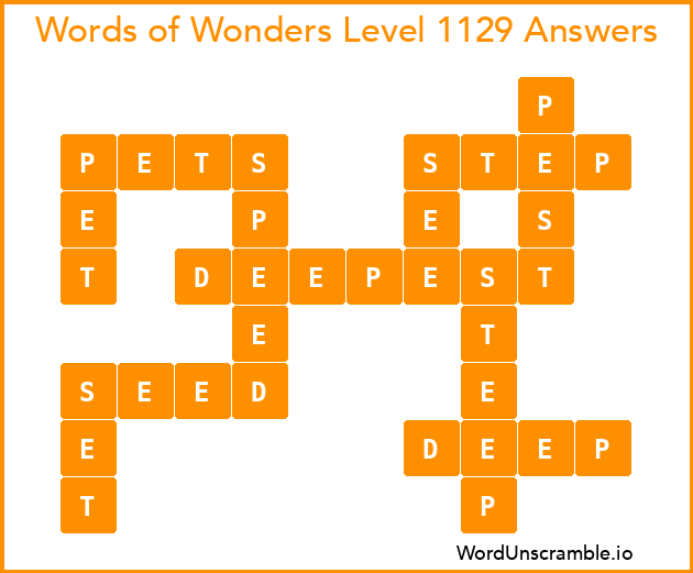 Words of Wonders Level 1129 Answers
