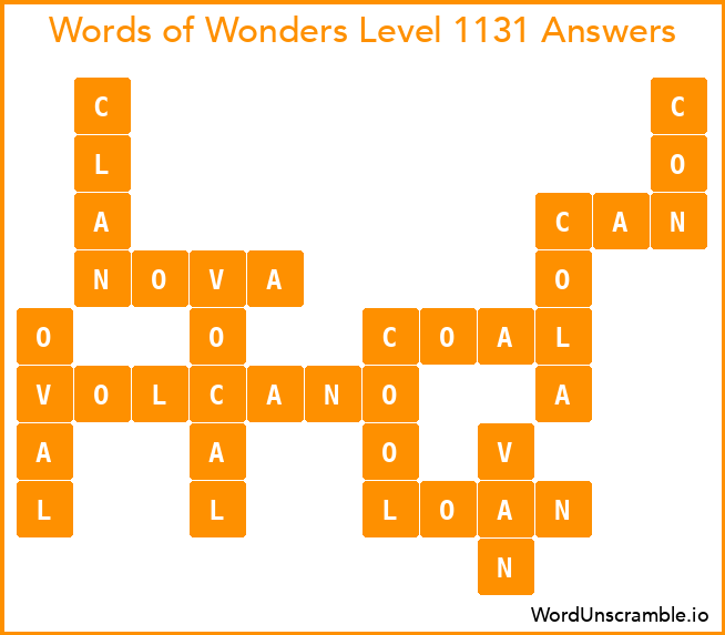 Words of Wonders Level 1131 Answers