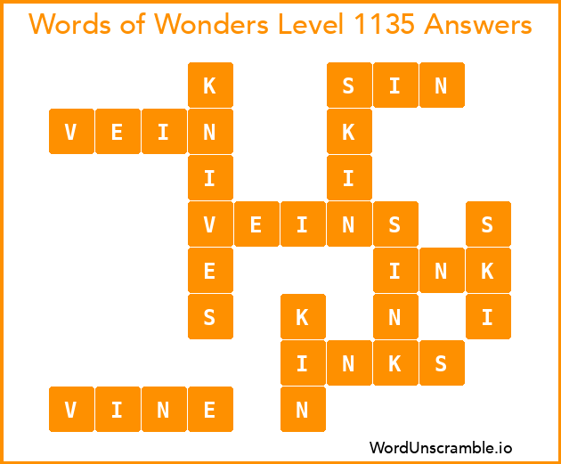 Words of Wonders Level 1135 Answers