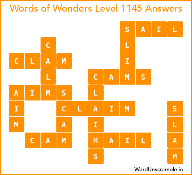 Words of Wonders Level 1145 Answers