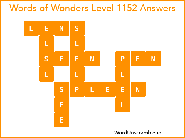 Words of Wonders Level 1152 Answers