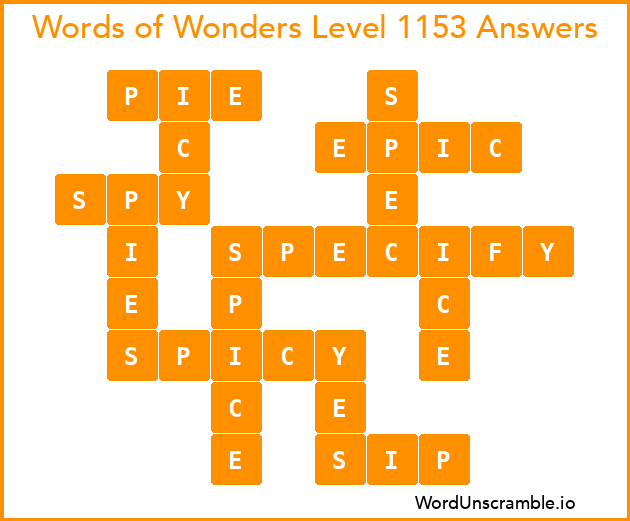 Words of Wonders Level 1153 Answers