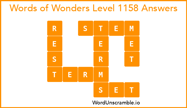 Words of Wonders Level 1158 Answers
