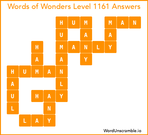 Words of Wonders Level 1161 Answers