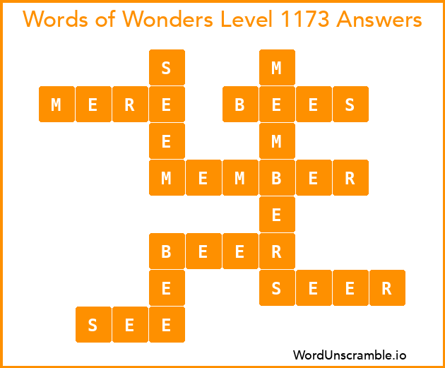 Words of Wonders Level 1173 Answers