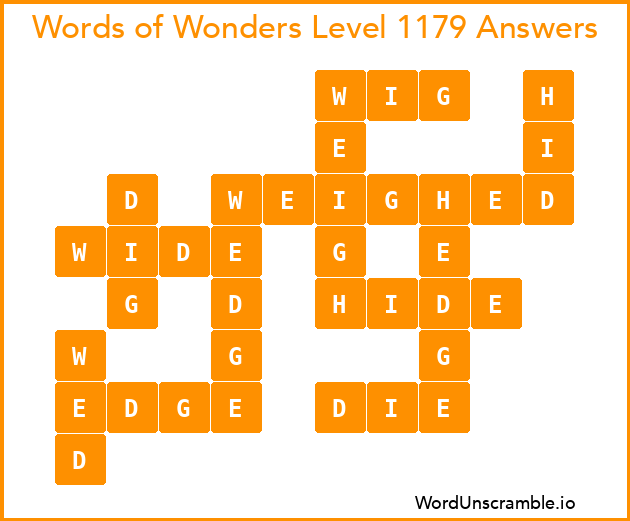 Words of Wonders Level 1179 Answers