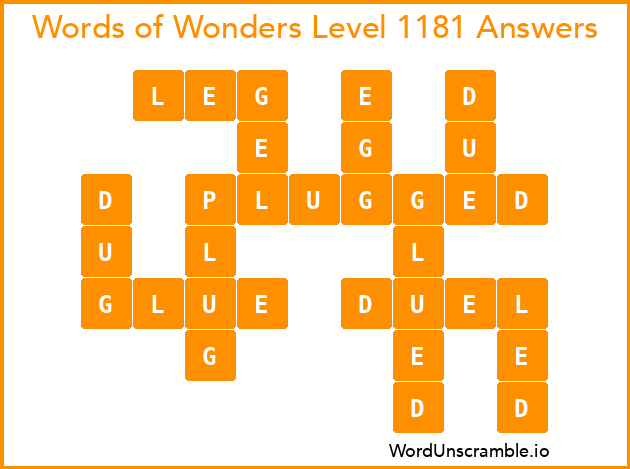 Words of Wonders Level 1181 Answers