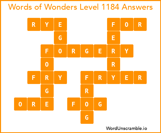 Words of Wonders Level 1184 Answers