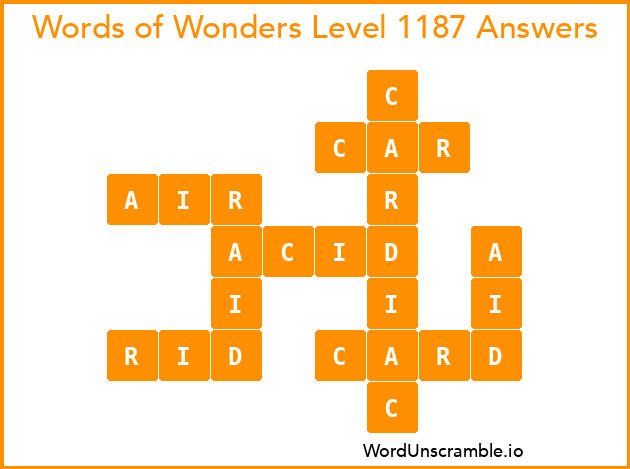 Words of Wonders Level 1187 Answers