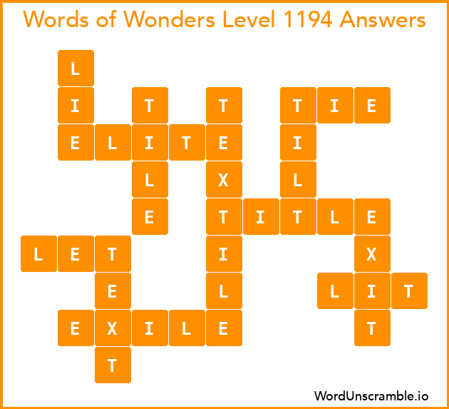 Words of Wonders Level 1194 Answers