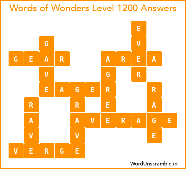 Words of Wonders Level 1200 Answers