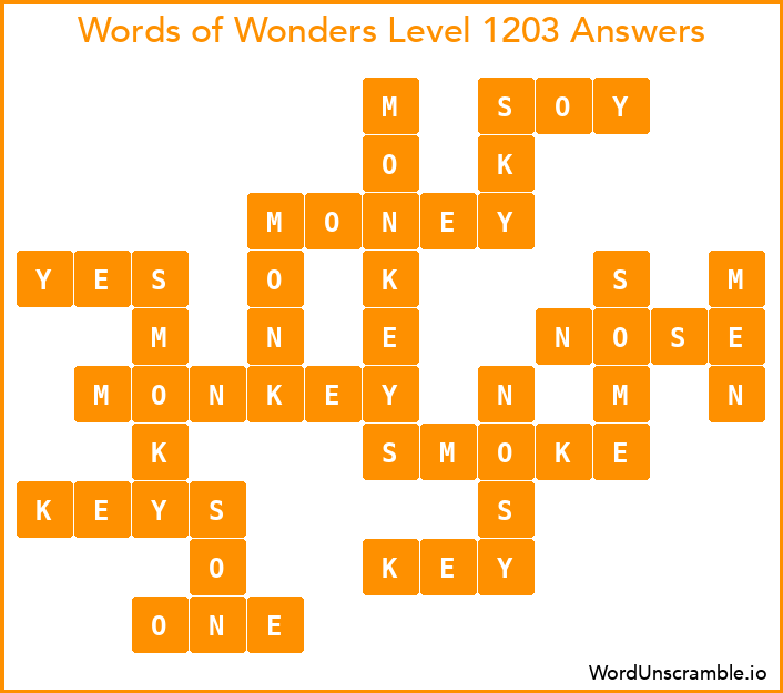 Words of Wonders Level 1203 Answers