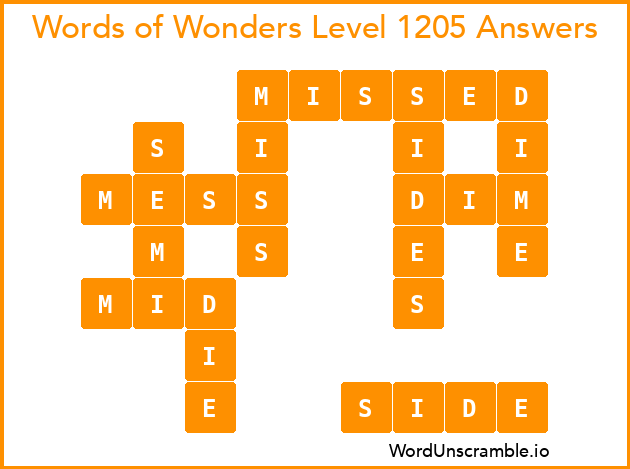 Words of Wonders Level 1205 Answers