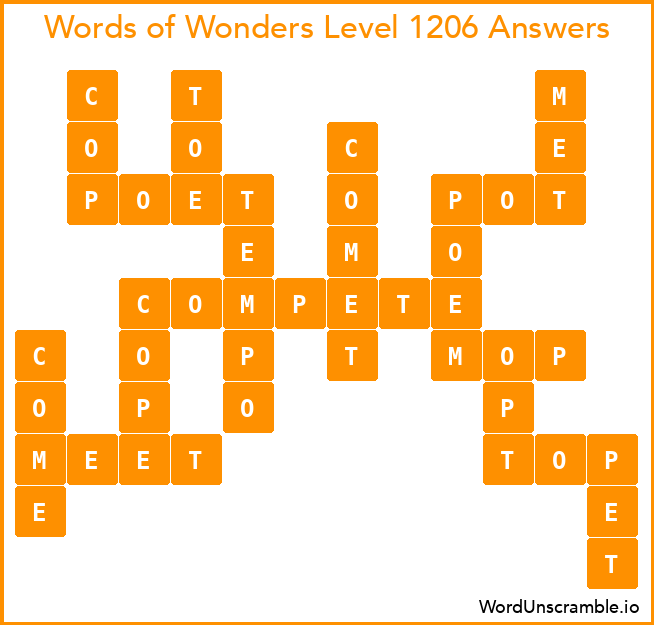 Words of Wonders Level 1206 Answers