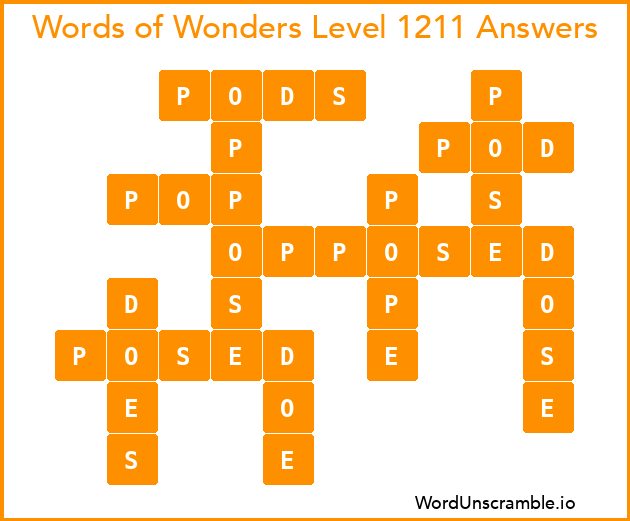 Words of Wonders Level 1211 Answers