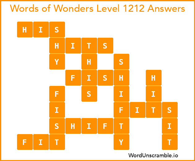 Words of Wonders Level 1212 Answers