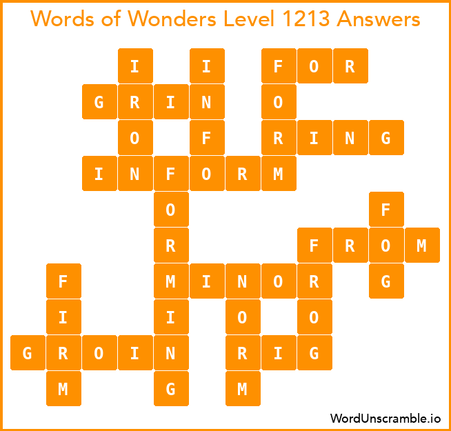 Words of Wonders Level 1213 Answers