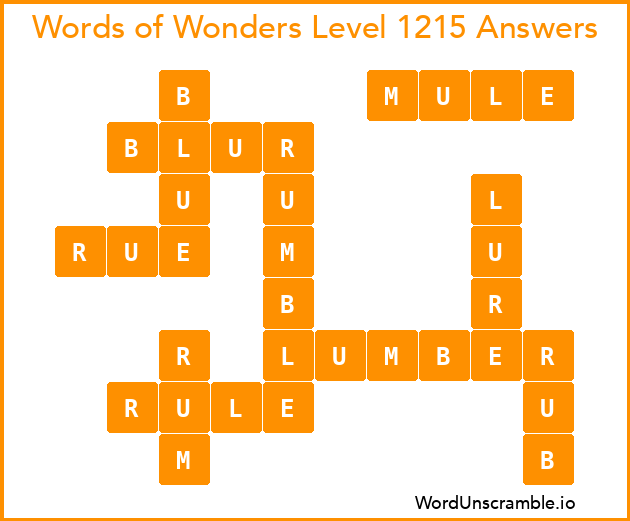 Words of Wonders Level 1215 Answers