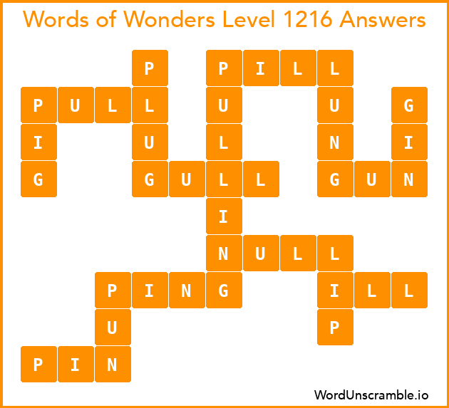 Words of Wonders Level 1216 Answers