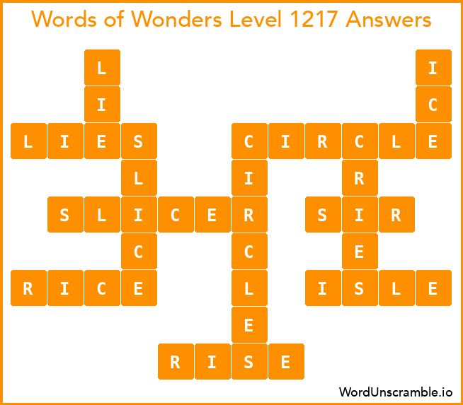 Words of Wonders Level 1217 Answers