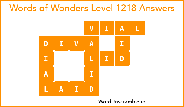 Words of Wonders Level 1218 Answers
