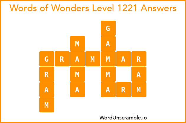 Words of Wonders Level 1221 Answers