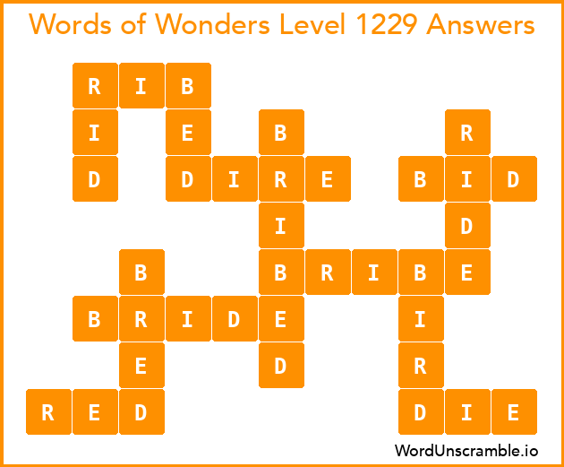 Words of Wonders Level 1229 Answers