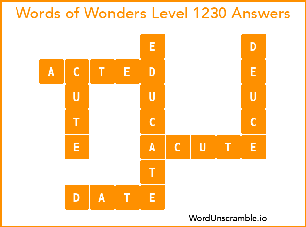 Words of Wonders Level 1230 Answers